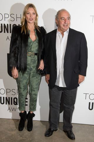 Kate Moss and Sir Philip Green at Topshop Unique
