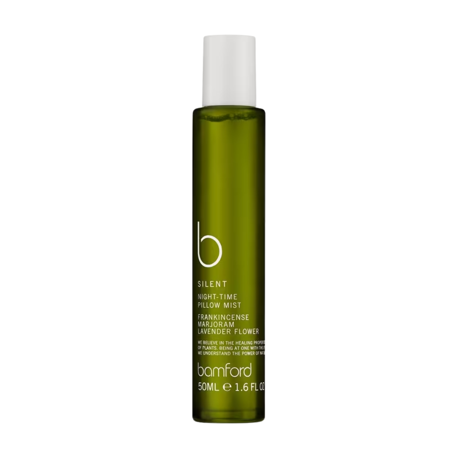 A green spray bottle of pillow mist