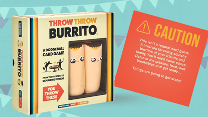 A cutout image of Throw Throw Burrito,e one of the family games on offer for Cyber Monday / Black Friday
