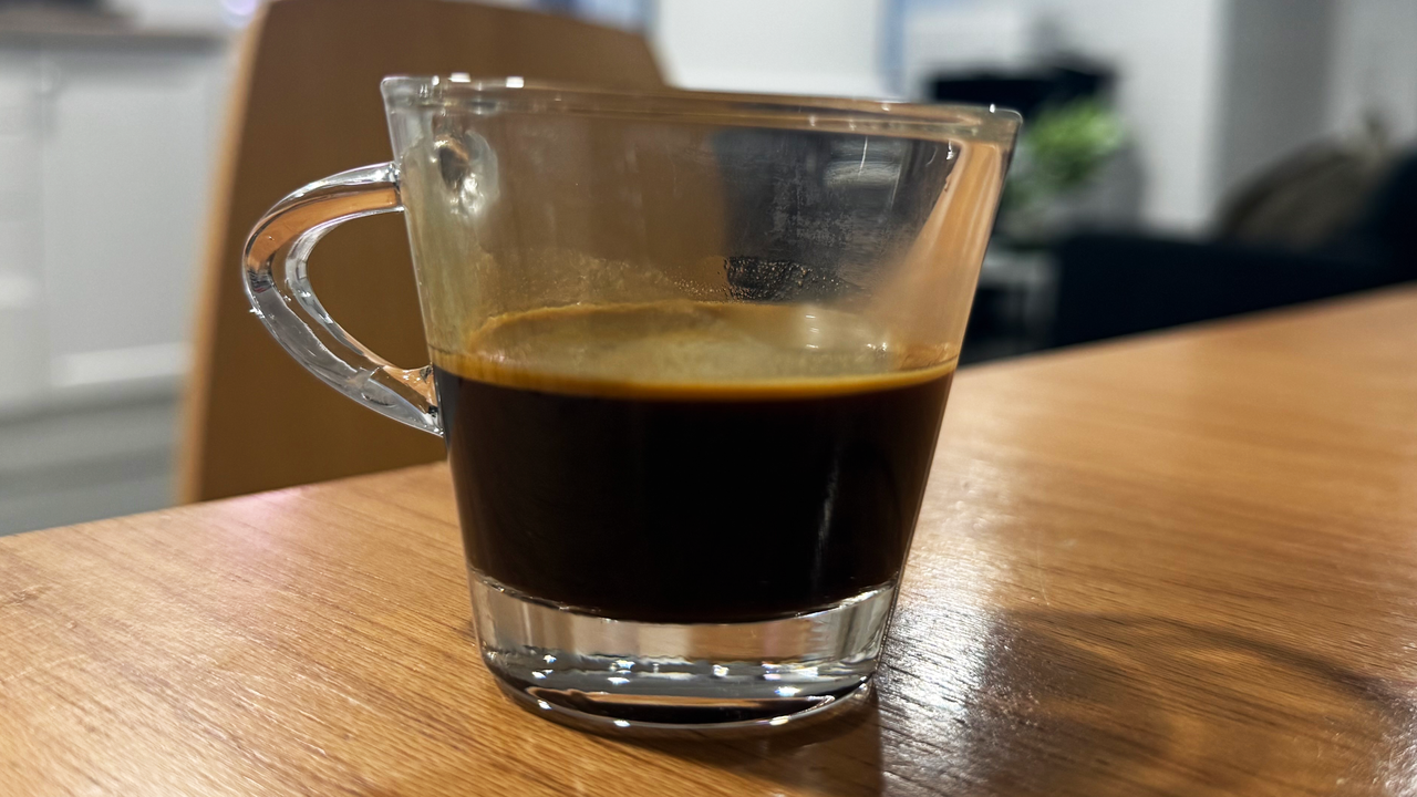 a shot of espresso made on the ikape kapo k2 pro