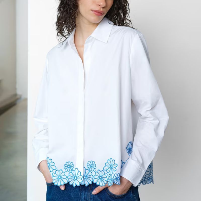 French Connection , Cambria Floral Embroidered Shirt