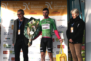 Maximilien Juillard receives the Combative Rider of the Day prize after stage 2 at 2024 Etoile des Bessèges