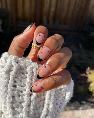 bejeweled french manicure