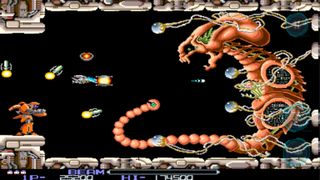 Retro shooter game with aliens and spaceships