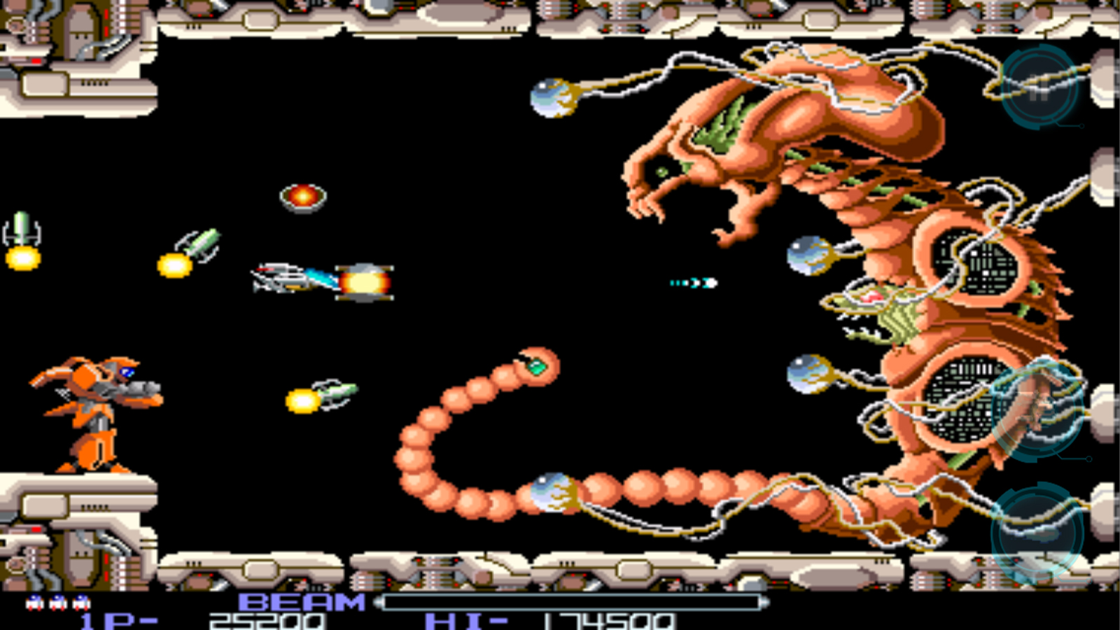 Retro shooter game with aliens and spaceships