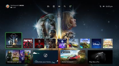 The new Xbox home screen