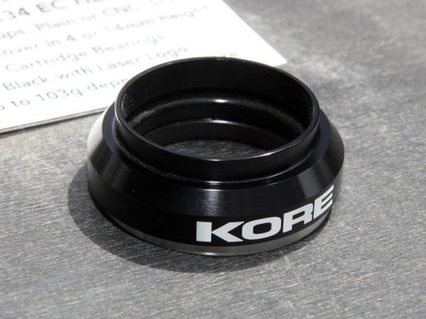 The KORE K34 lower headset cup allows tapered steerers to fit into standard 1 1/8" Zero Stack head tubes.