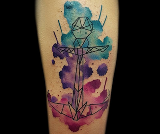 Geometric anchor tattoo