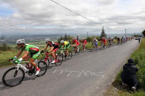 The race on the way up the Clogrennane climb