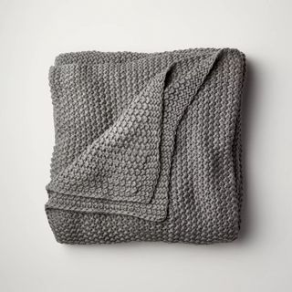 grey chunky knit throw