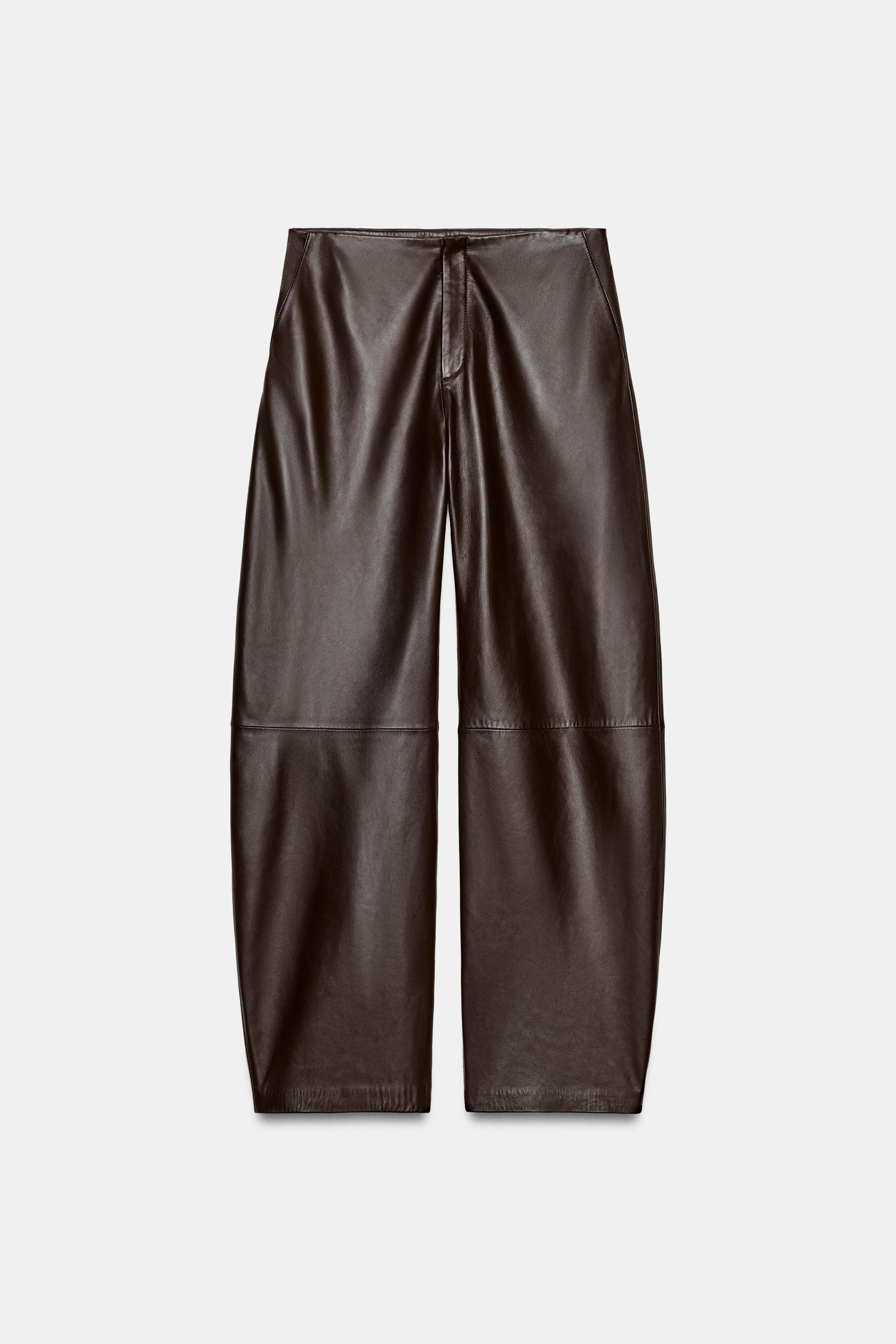 100% Leather Balloon Trousers Zw Collection