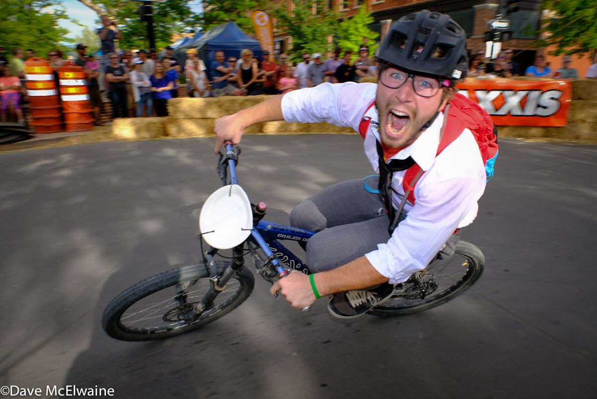 This guy made a lap of the course while the pro women were warming up.