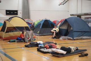 Hundreds of campers paid $40 per night to camp indoors on the campus of Southern Illinois University the night before the Aug. 21 solar eclipse.