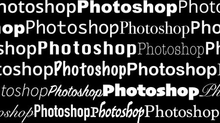 Different Adobe Fonts reading "Photoshop"