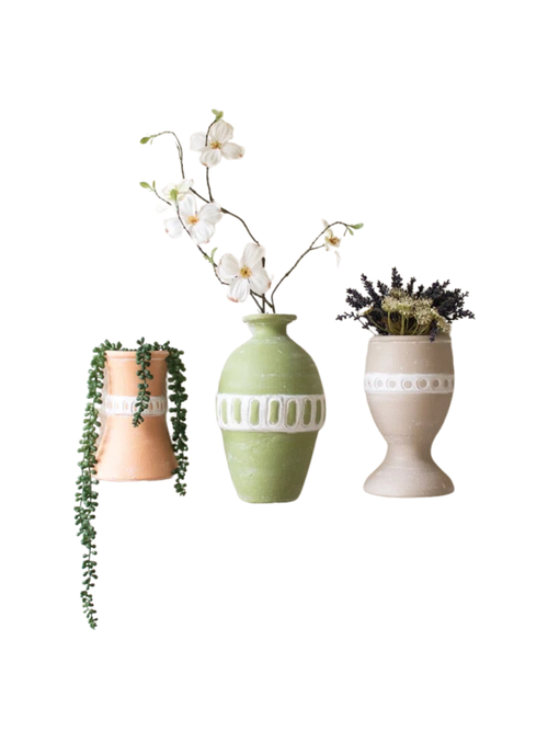 Clay Wall Vases, Set of 3