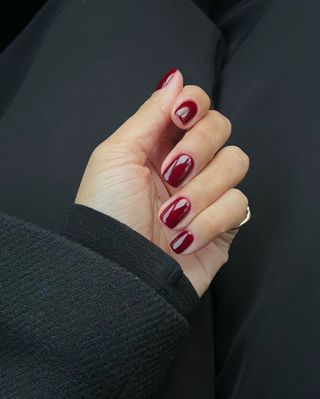 Iram Shelton's take on cherry red nails