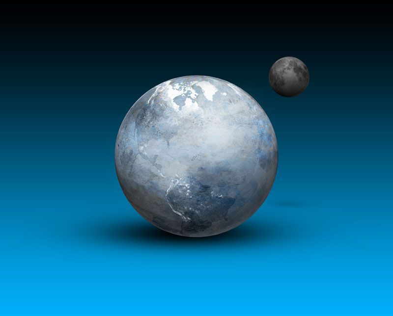 Artist&#039;s concept of a Snowball Earth.