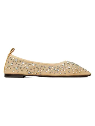 Crystal-Embellished Ballet Flats