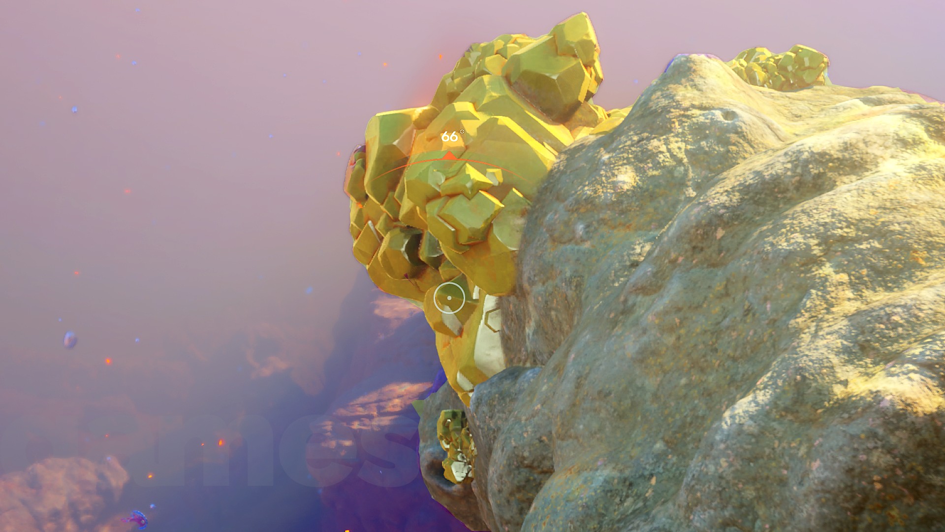 A large deposit of sulphur in Subnautica 2
