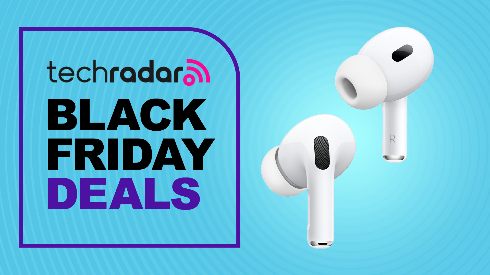 AirPods Pro with a sign saying Black Friday Deals