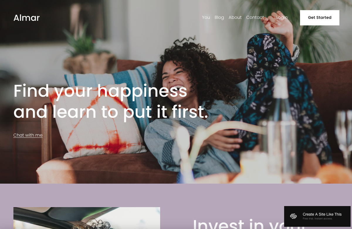 screenshot of Squarespace template