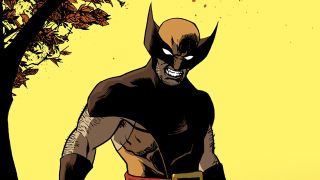 A screenshot of Wolverine wearing his brown-ochre costume from Marvel comics