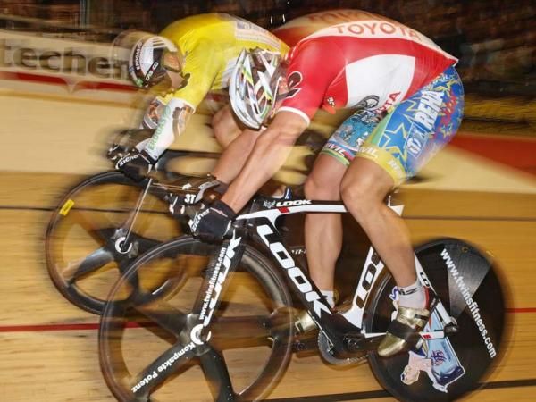 One of the sprint events of the night; Max Levy just edges Forstermann.