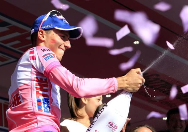 Adriano Malori (Lampre - ISD) enjoys his time on the podium