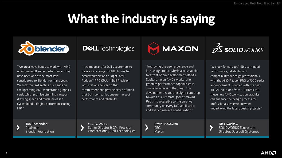 AMD Radeon Pro W7700 Slide Deck