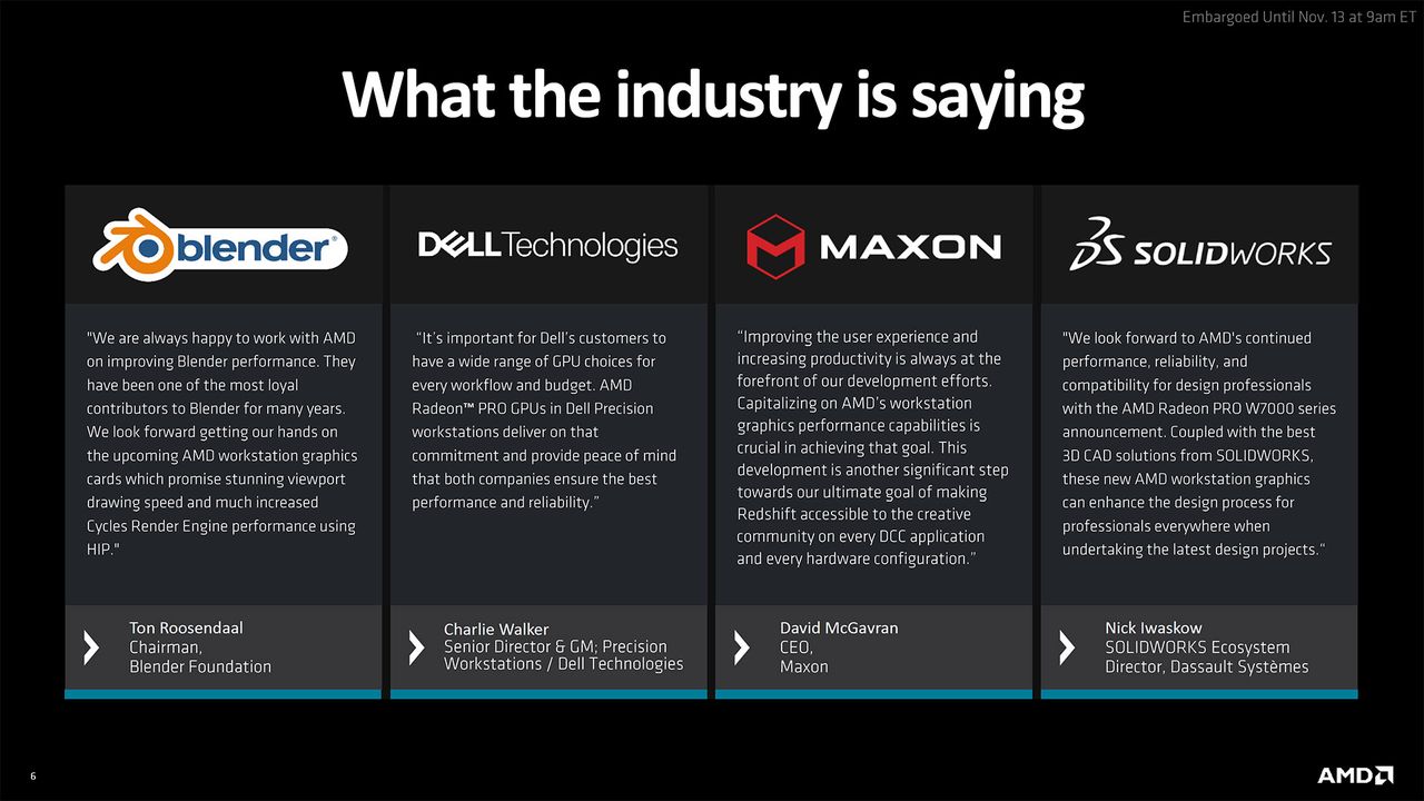 AMD Radeon Pro W7700 Slide Deck