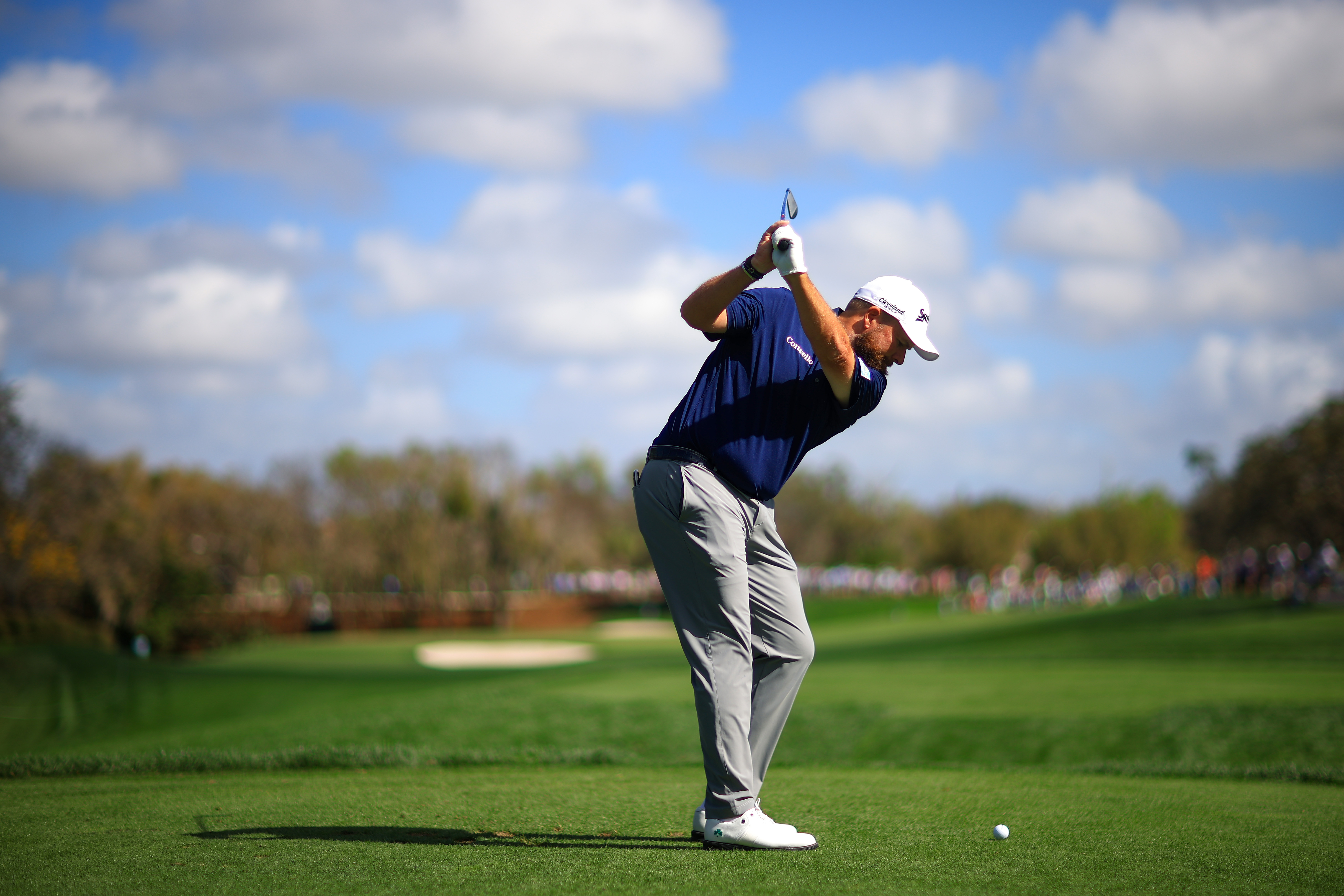 Shane Lowry plays his shot from the second tee during the first round of the Arnold Palmer Invitational