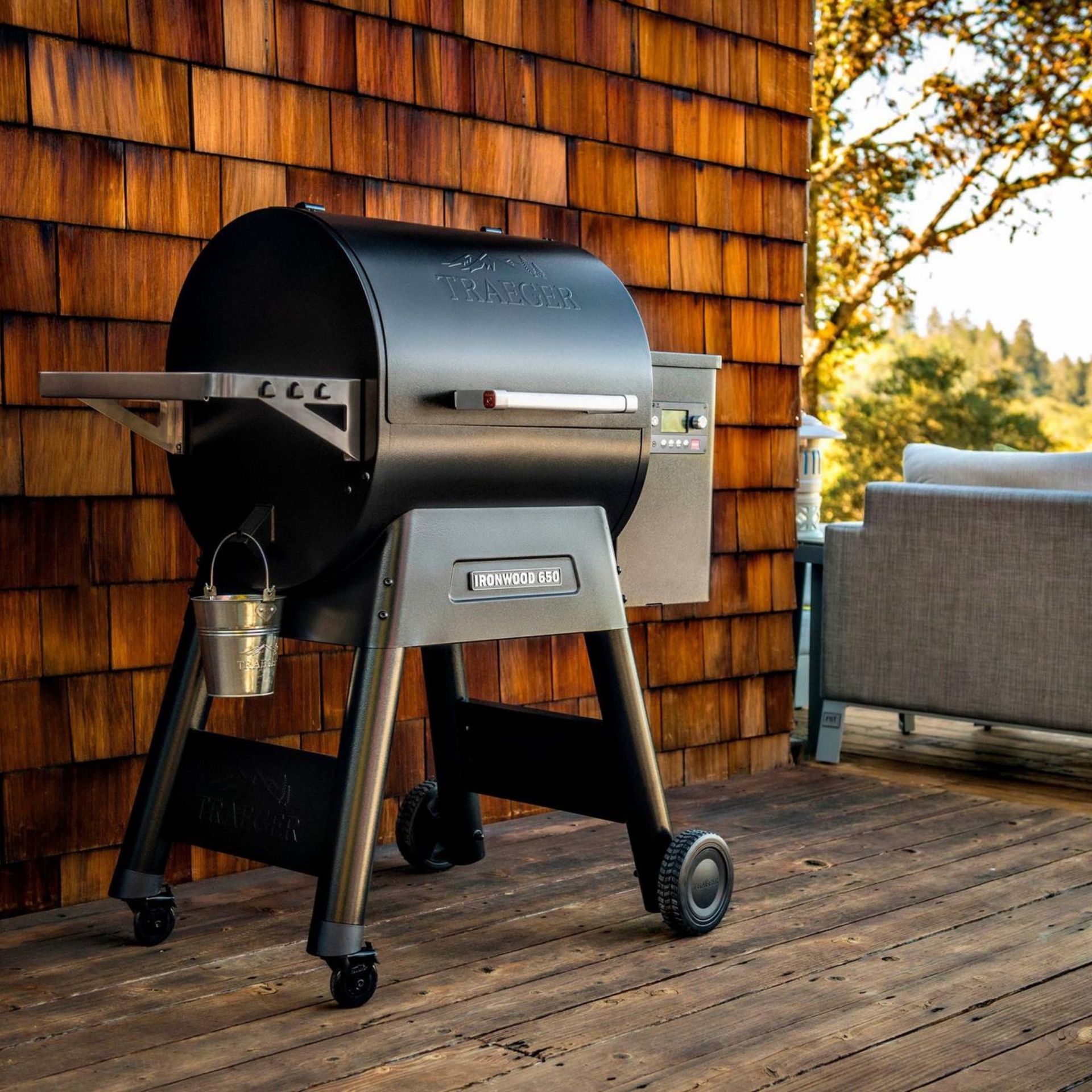 Grill Traeger on a terrace