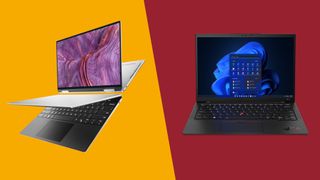 The Dell XPS 13 (2022) and the Lenovo ThinkPad X1 Carbon Gen 10.