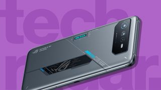 best gaming phone against a Purple TechRadar background