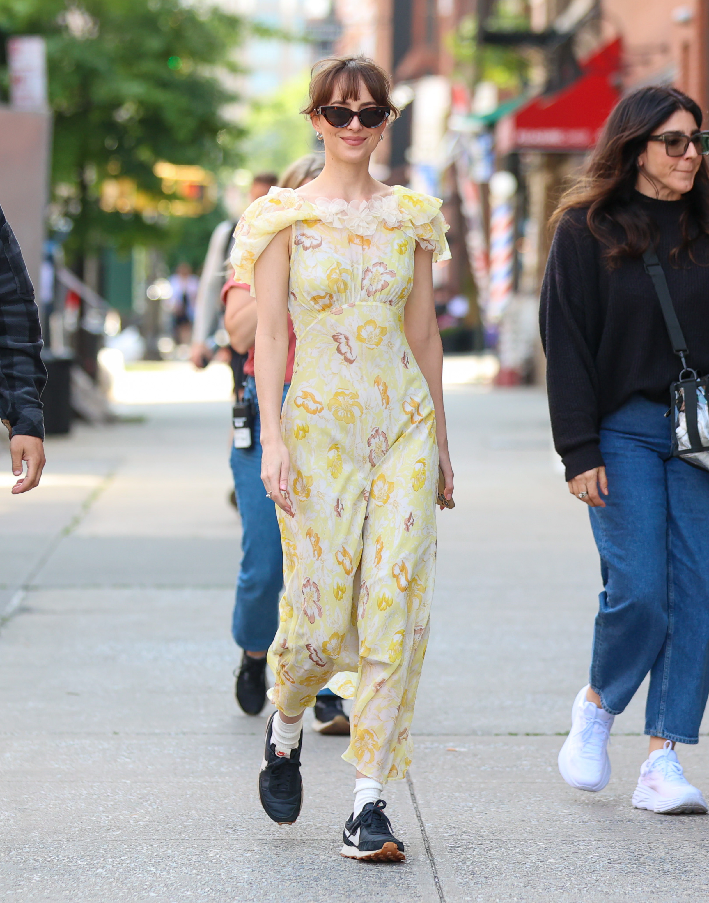 An image of Dakota Johnson wearing gum sole.