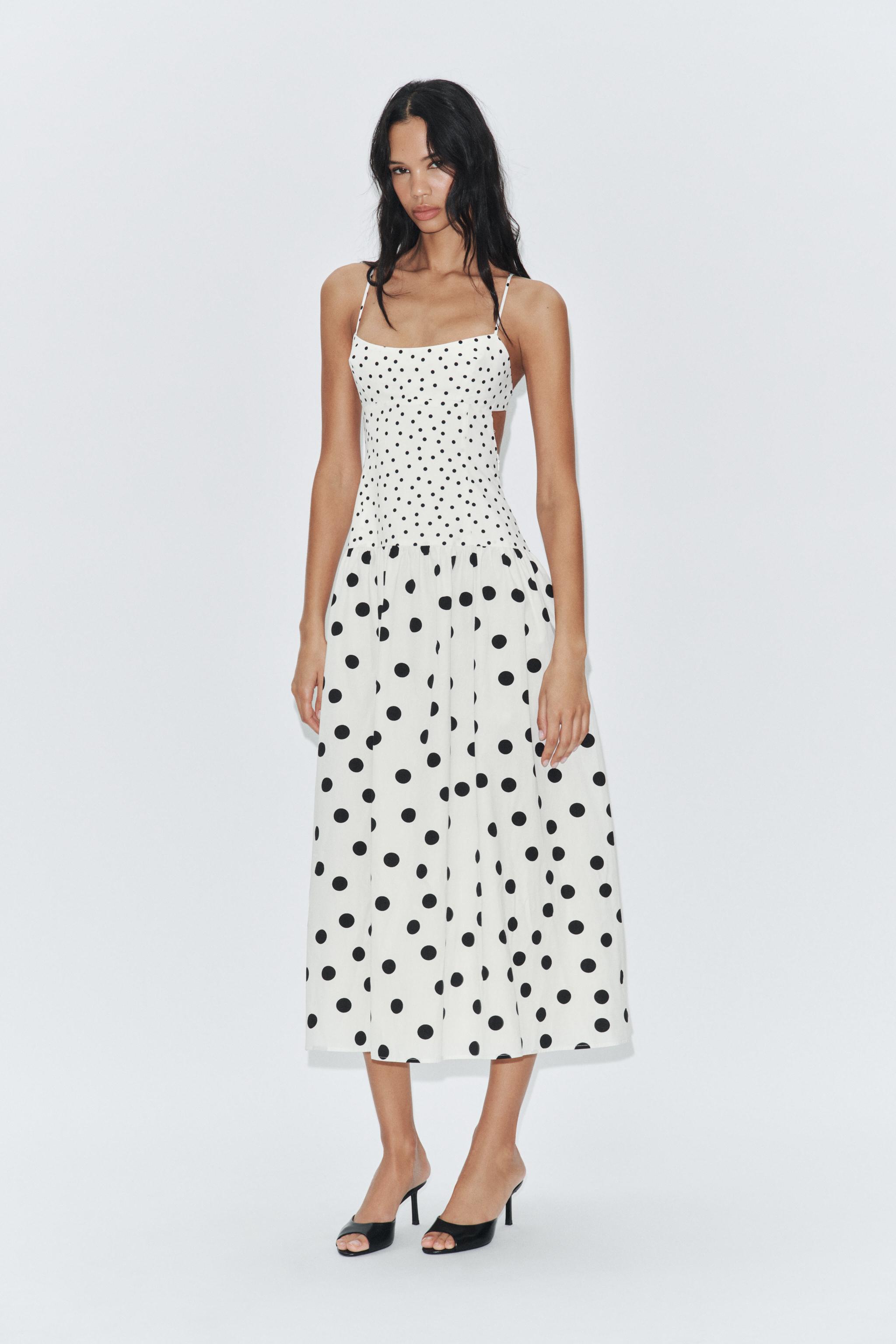 Strappy Dot Midi Dress