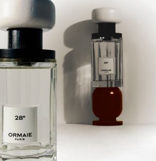 Clear glass perfume bottle