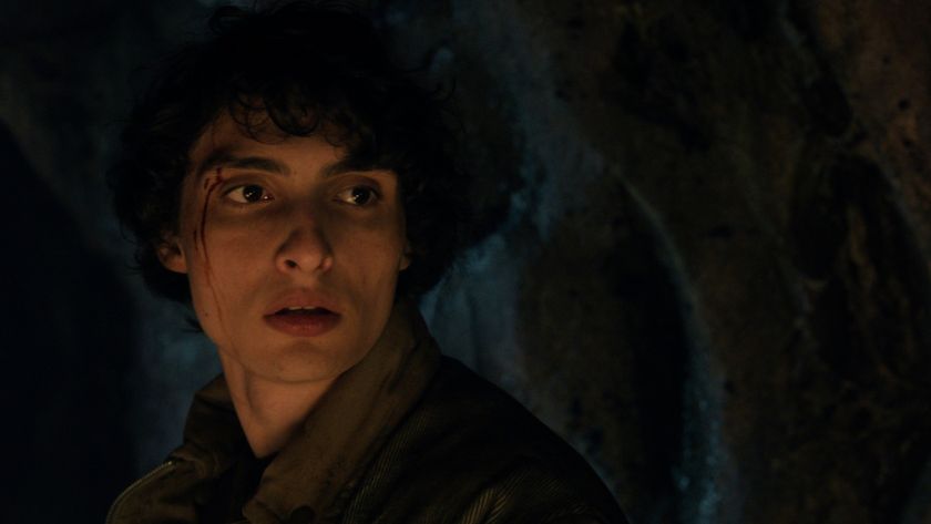 Mike Wheeler in a tunnel with a cut forehead