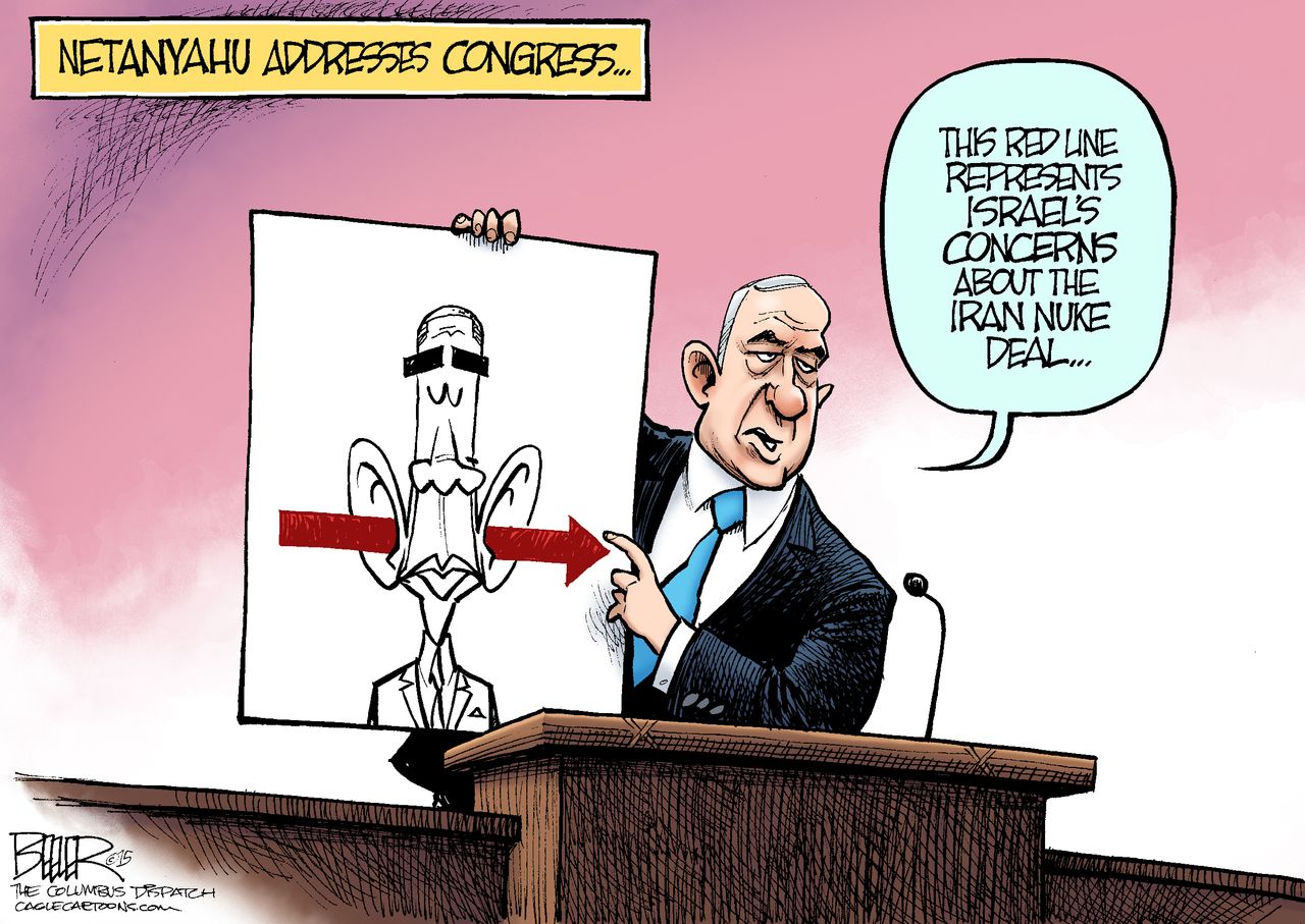 Political cartoon World Netanyahu Obama