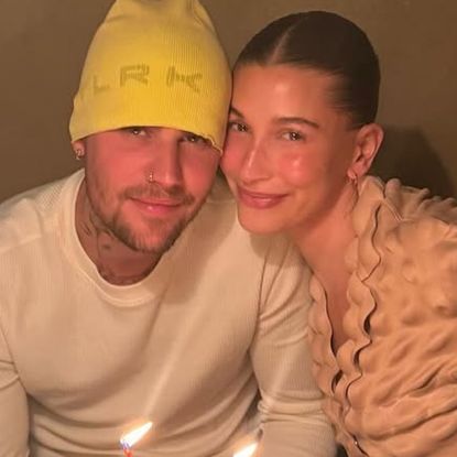 Hailey Bieber celebrated Justin Bieber's birthday in a vintage Issey Miyake skirt set