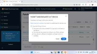 The Avast Business Security notifications