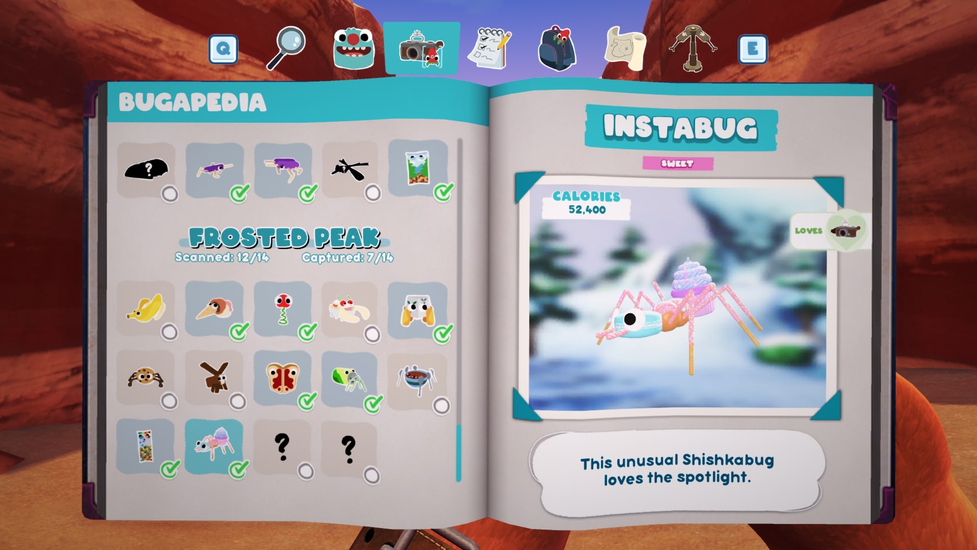 Bugsnax Bugapedia: Baby Cakelegs