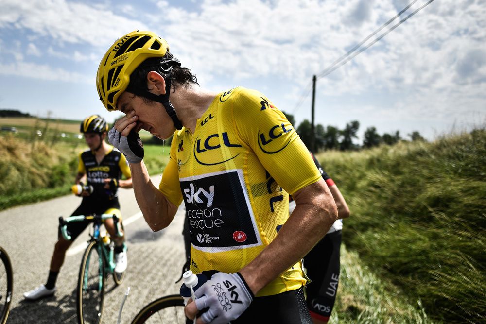 Geraint Thomas was amongst the riders affected by the apparent use of pepper spray