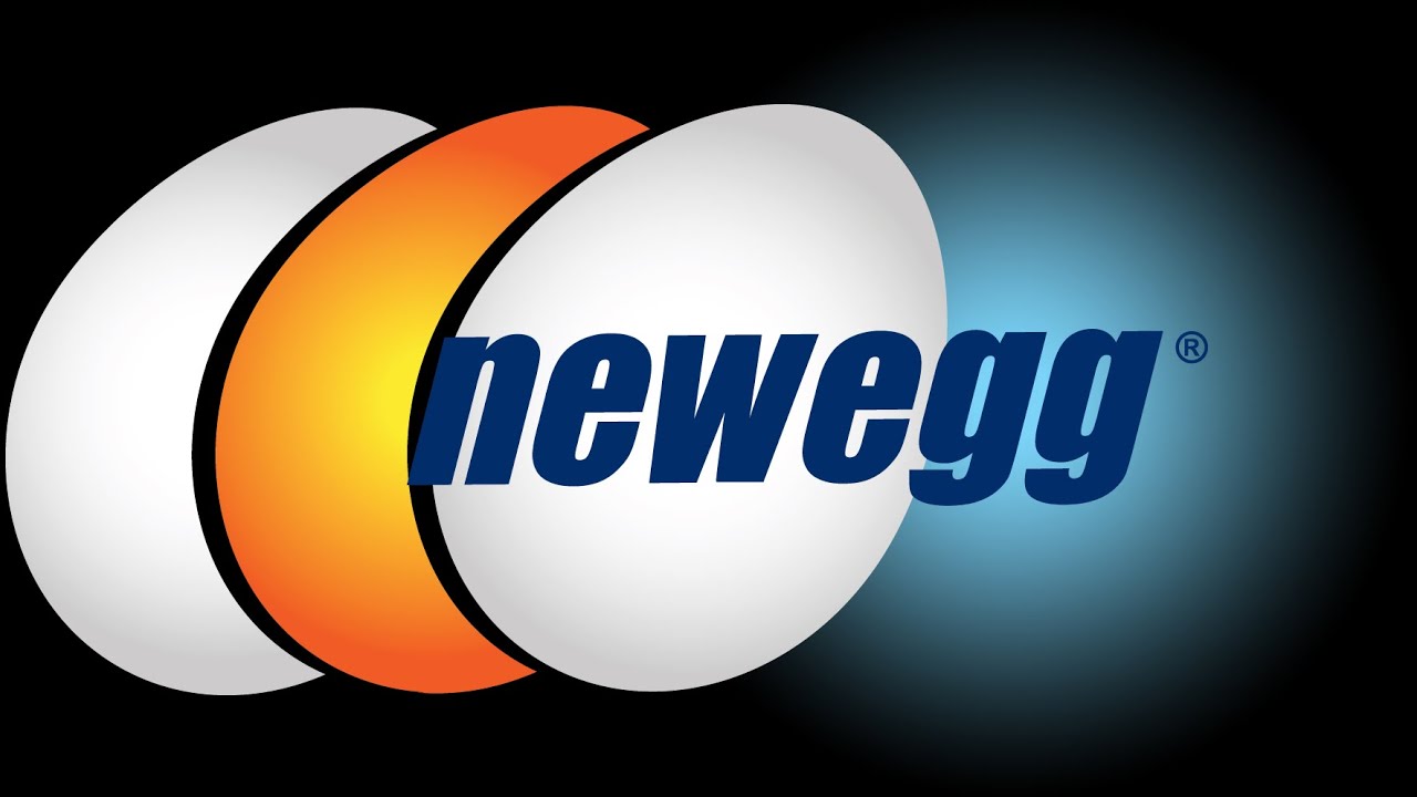 Newegg logo on black background