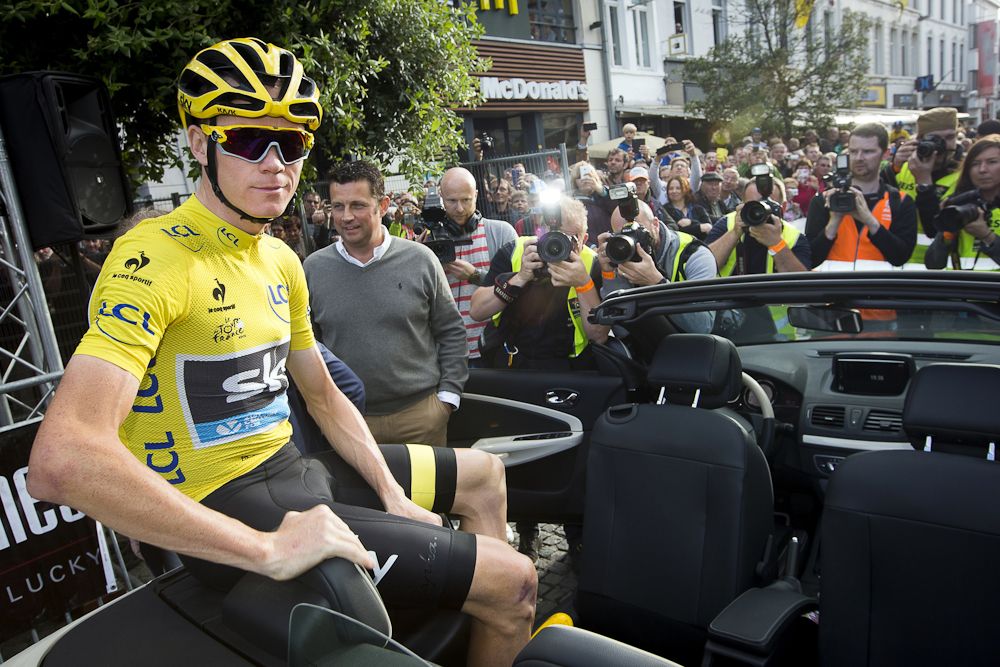 Chris Froome (Team Sky) takes part in the 80th edition of the Natourcriterium Aalst on July 27 in Aalst.