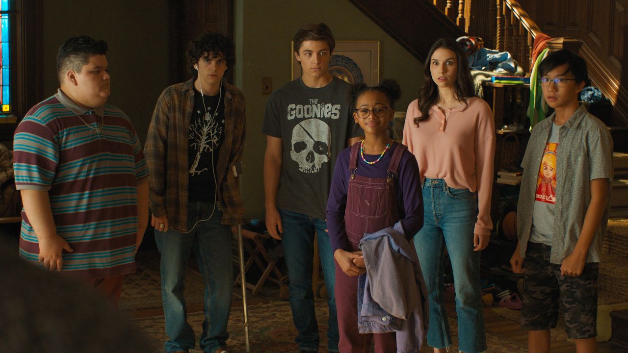 Jovan Armand, Jack Dylan Grazer, Asher Angel, Faithe Herman, Grace Caroline Hurrey and Eugene Choi in Shazam! Fury of the Gods
