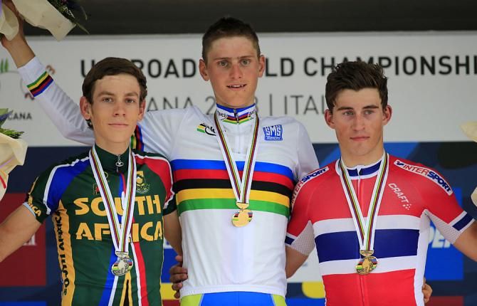 U23 men's podium: Matej Mohoric (Slovenia) - Louis Meintjes (South Africa) - Sonder Enger (Norway)
