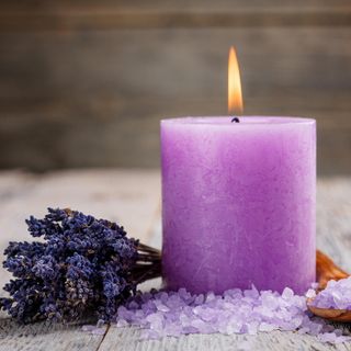 purple lavender scented candle