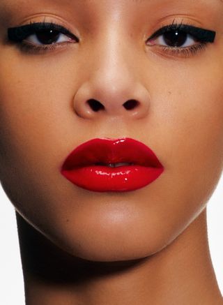 Le Rouge Celine satin lipstick in Rouge Triomphe