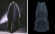 Left, evening gown and cape and right, X-ray photograph
